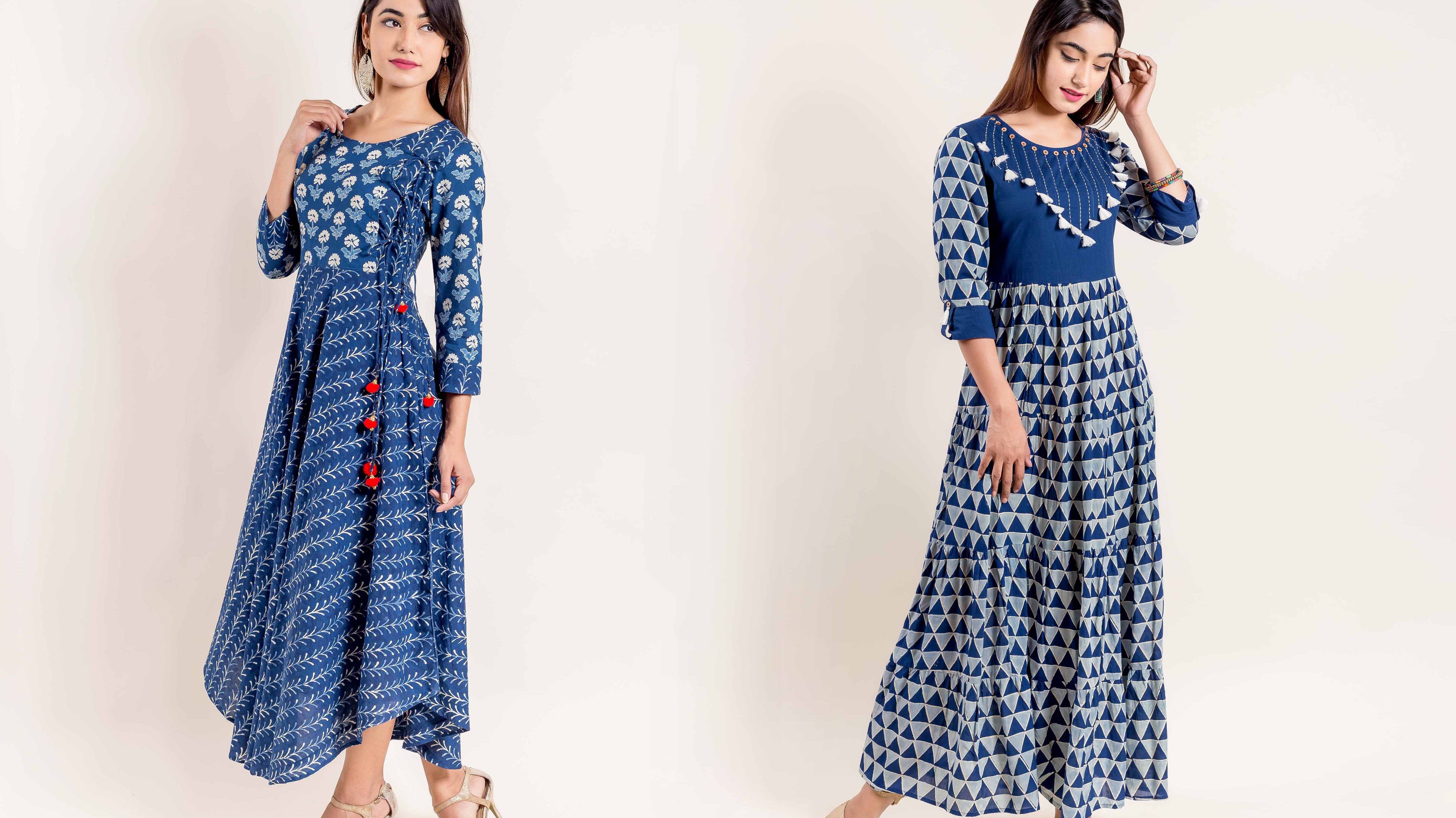 Fashionable Indigo Dress Of Missprint