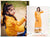 Yellow Hand Block Printed Floor Length Indo Wetern Dress