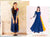 Indigo / Mustard Yellow Hand Block Print Indo Western Dress