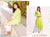 Asymmetrical Lime Tie And Dye Indo Western Dress