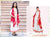 Vermilion/ White Indo Western Maxi Dress with Waterfall Shrug