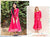 Red Double Layered Tie and Dye Jacket Style Dress