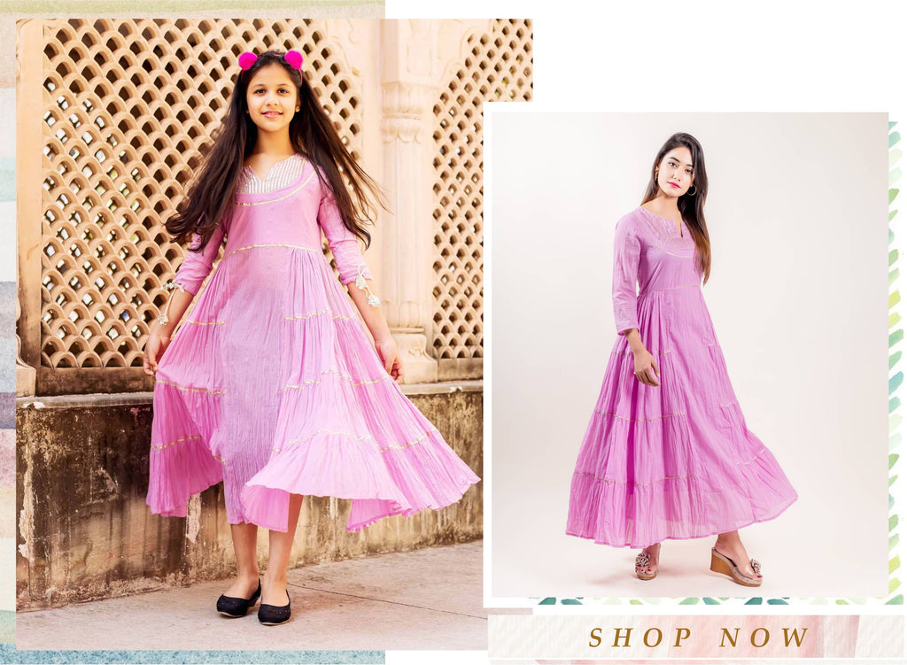 Cotton Pink Tiered Dress