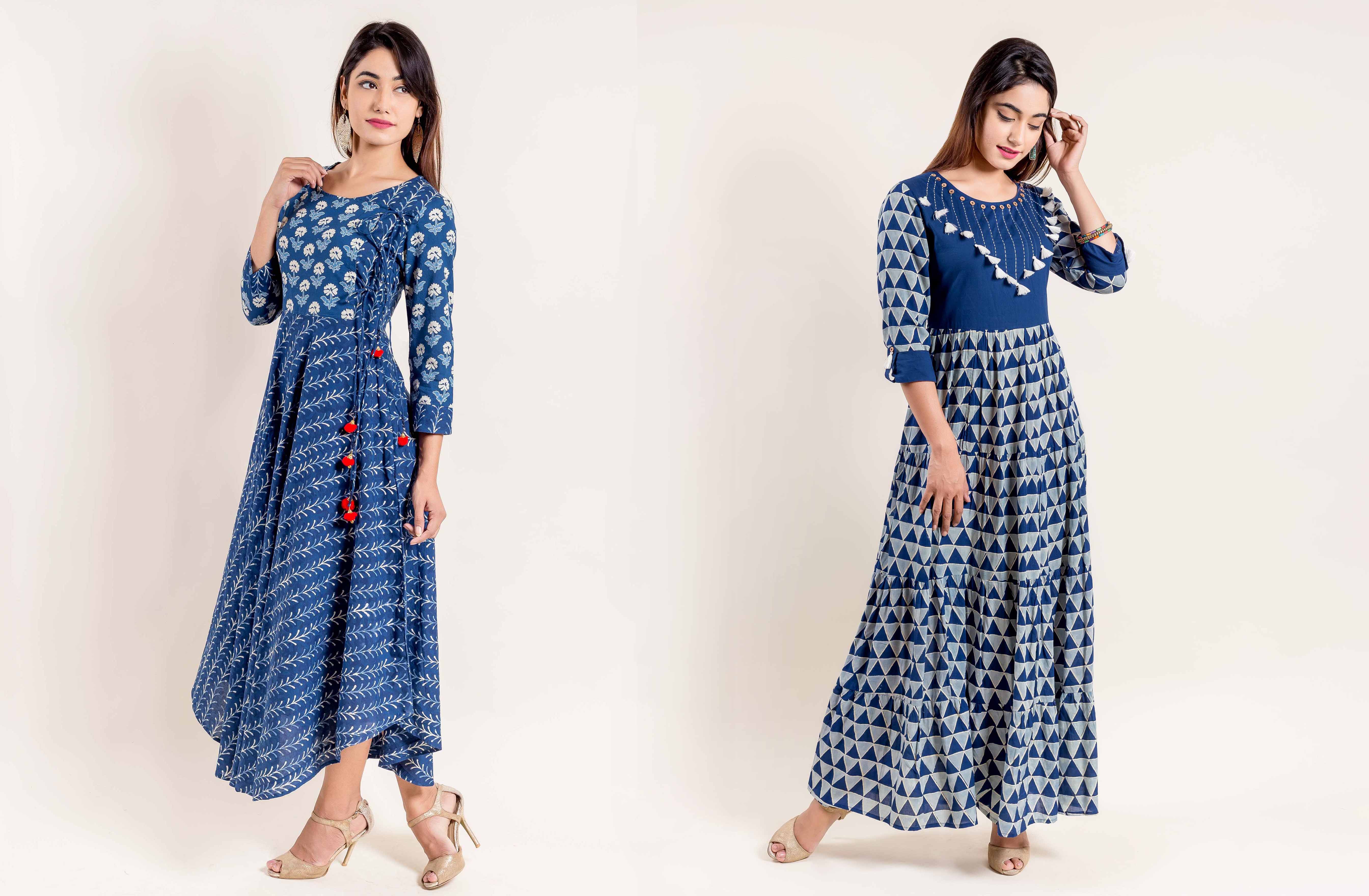 Fashionable Indigo Dress Of Missprint