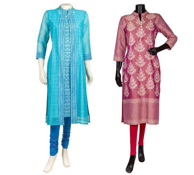 block print women kurtis