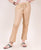 Beige Solid Straight Pants with Gota Trim and Kingri Lace