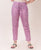 Purple and White Block Printed Straight Pants