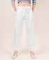 Lacy White Solid Palazzo Pants