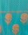 Turquoise and Peach Block Printed Chanderi Dupatta