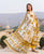 White and Yellow Hand Block Printed Dupatta