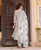 White and Green Hand Block Printed Dupatta