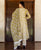White and Ochre Block Printed Chanderi Dupatta
