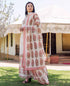 Ivory Block Printed Chanderi Dupatta