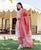 Peach and Orange Block Printed Chanderi Dupatta