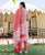 Peach and Orange Block Printed Chanderi Dupatta