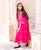 Fuchsia Long Dress with Gota Trim for Baby Girl
