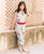 Frosty Mint Block Printed Crop Top with Dhoti and Detachable Jacket for Baby Girl