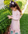 Peach Polka Dot Printed and Embroidered Sharara Set