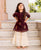 Wine and Crème Gold Printed Sharara Set