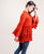 Tasseled Rayon Frill Top In Rust