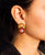 Hand Embroidered Red And Gold Earring