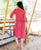 Coral Button Down Block Printed Dress