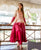 Salmon Burgundy Ombre Gotta Embroidered Anarkali Kurta