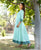 Noora Mint Green Hand Embroidered Angrakha Style Dress