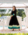 Aswi Black and Lime Anarkali Dress