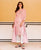 Pink and White Indowestern Jacket Dress with Silver Print