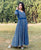 Indigo Multi Hand Block Printed Anarkali Dress
