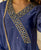Turvi Steel Blue Hand Embroidered Chanderi Dress