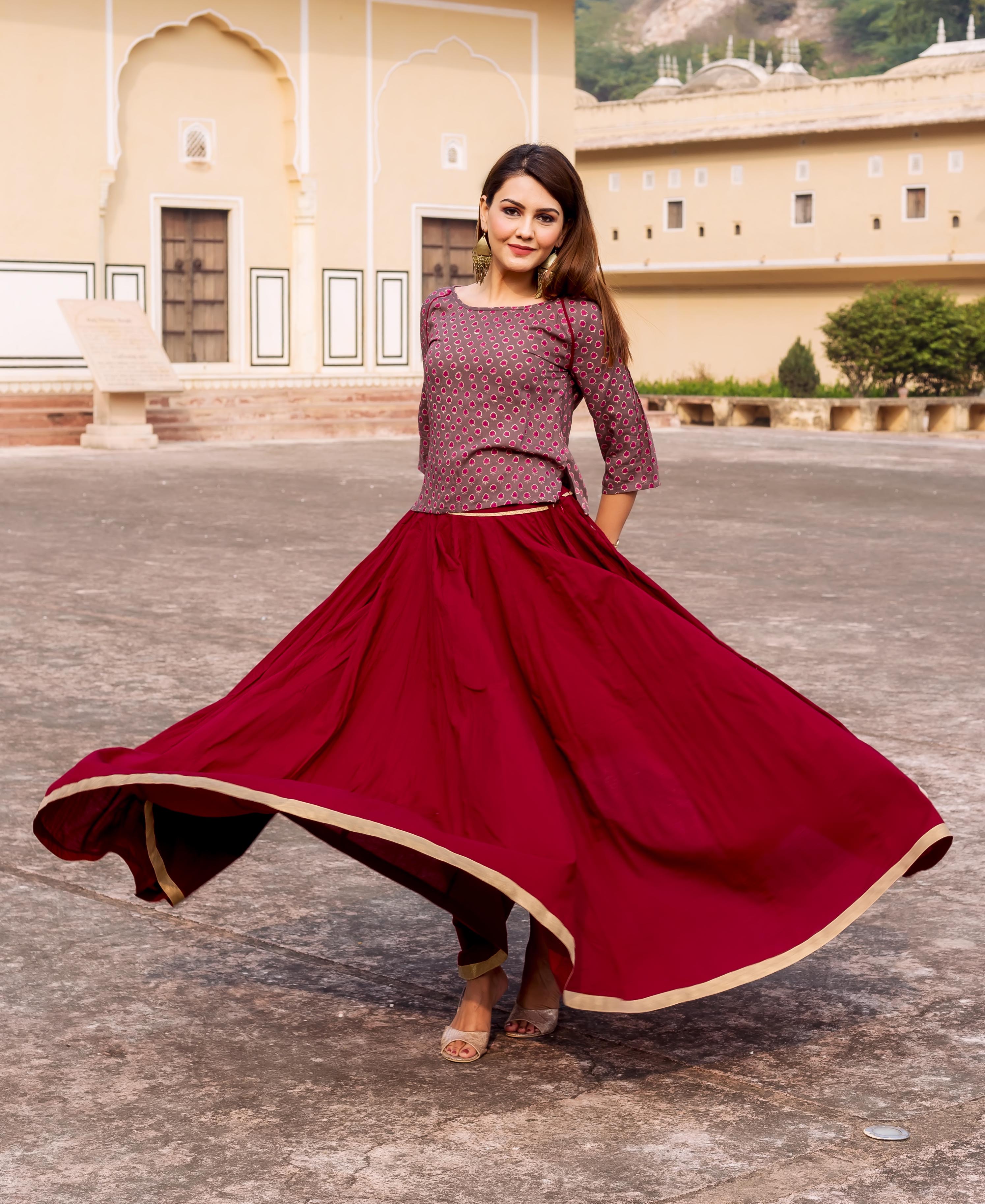 Resham Work Short Kurti With Heavy Embellished Lehenga With Dupatta  Punit  Balana