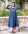Indigo Long Flared Dress with Churidaar Sleeves online