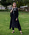 Black Muslin Embroidered Kaftan