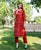 Saira Red Embroidered Straight Kurta