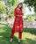 Saira Red Embroidered Straight Kurta