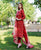 Saira Red Embroidered Straight Kurta
