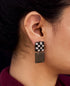 Black and Silver Square Earring