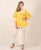 Cotton Yellow Printed Kaftan Top With White Trouser