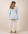 Cotton Aqua And White Kaftan Top With Trouser