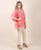 Cotton Coral Kaftan Style Top With White Trouser