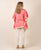 Cotton Coral Kaftan Style Top With White Trouser
