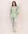 Green and White Block Printed Top and Pajama