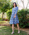Blue Printed Shirt Style Lounge Wear