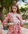 White and Red Hand Block Printed Maternal and Nursing Dress