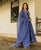 Turvi Steel Blue Hand Embroidered Chanderi Dress