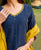 Aabha Navy Blue and Yellow Embroidered Kurta