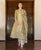 White and Ochre Hand Block Printed A-Line Kurta