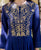Bindhiya Royal Blue Printed and Embroidered Dress